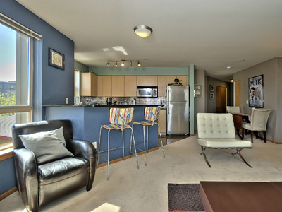 Living/kitchen view